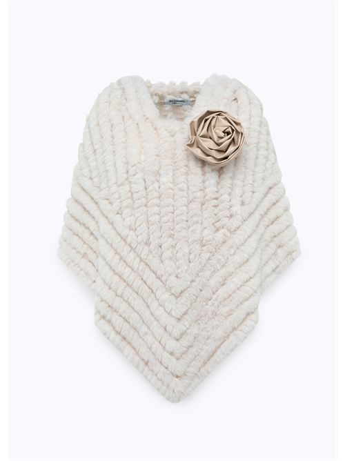 Poncho in faux fur con spilla BLUGIRL BLUMARINE | PF5001T0300/14300